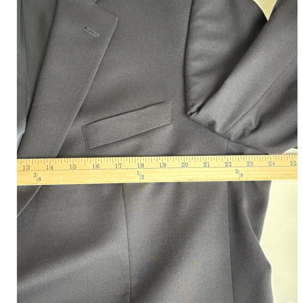 VTG Botany 500 Mens Navy Blue Wool Blazer Sport Coat Gold‎ Buttons 46 Long - Picture 8 of 14